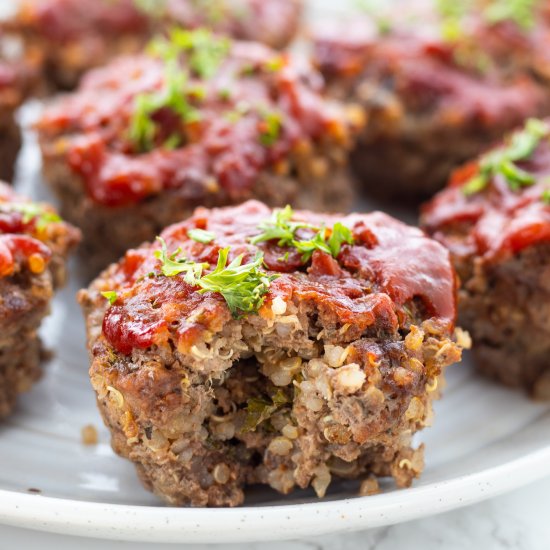 Beef & Quinoa BBQ Meatloaf Muffins