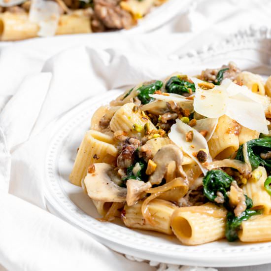 Sweet Sausage and Mushroom Rigatoni