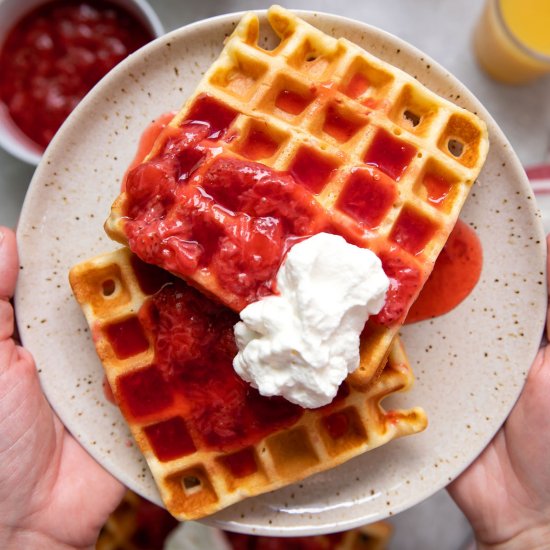 Waffles With Strawberries