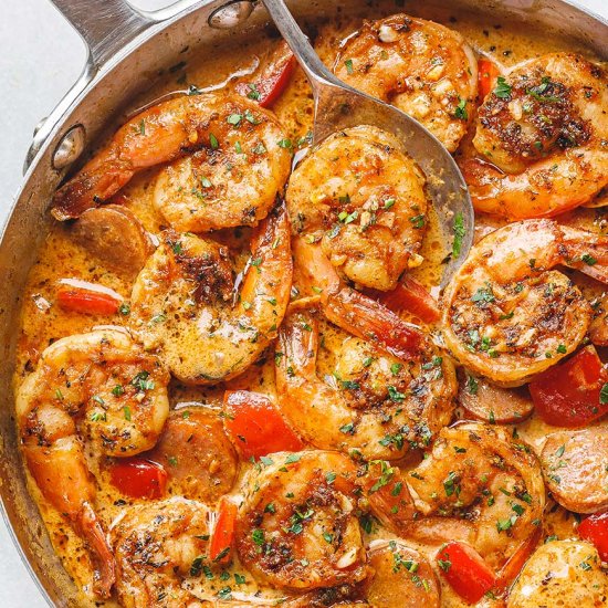 Creamy Cajun Shrimp with Sausage