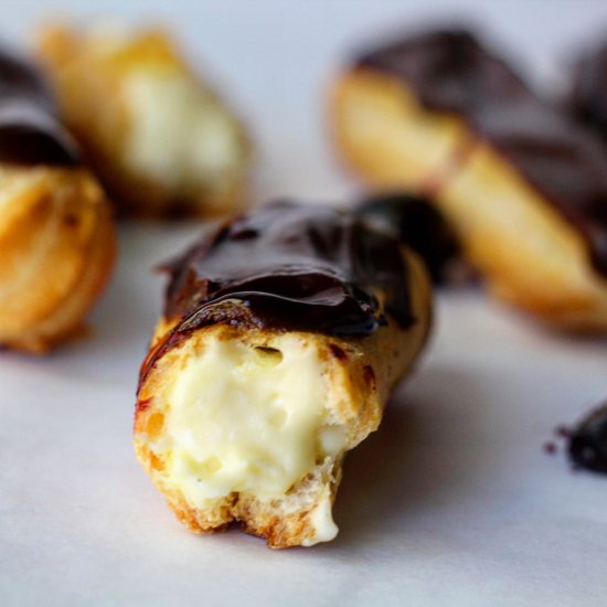 Eclairs With Honeycomb Pastry Cream