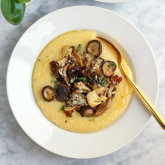 Oven Polenta with Roasted Mushrooms