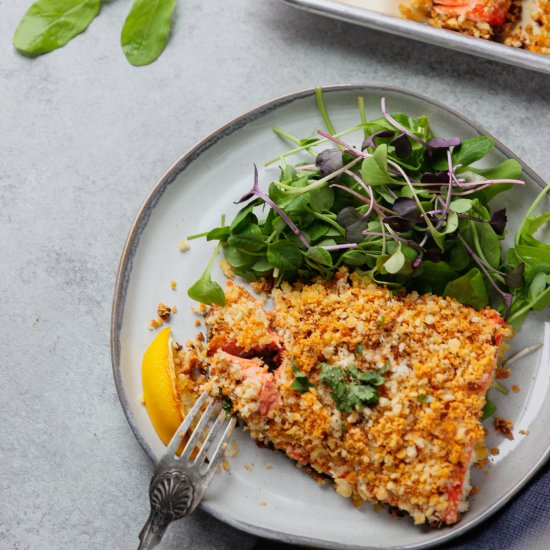 Crispy Onion Parmesan Salmon