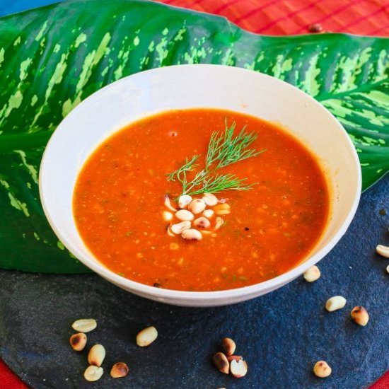 Tomato And Peanut Soup With Dill