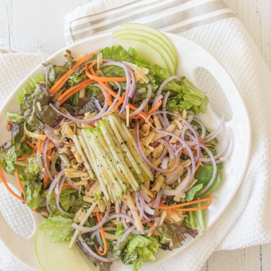 salad with apples and sweet sesame