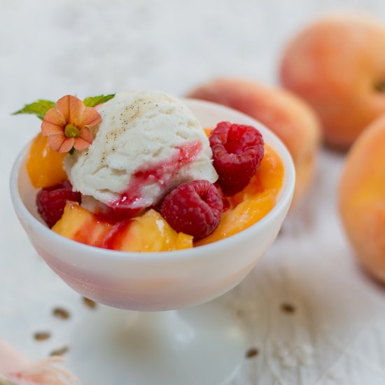 Vanilla Ice Milk Peach Melbas