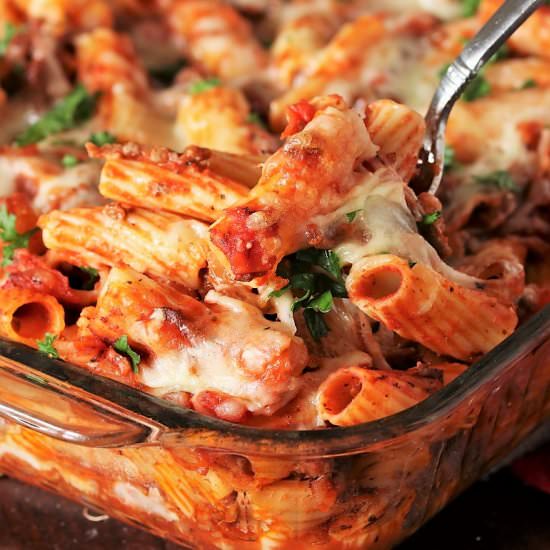 Easy Baked Mostaccioli