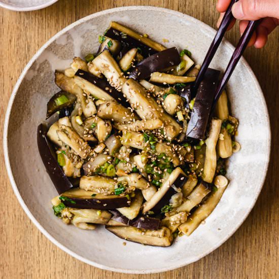 Steamed Eggplant with Green Onion