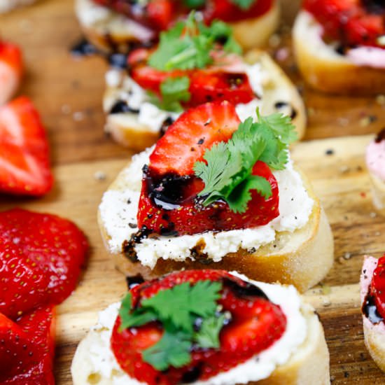 Strawberry Feta Cheese Crostini