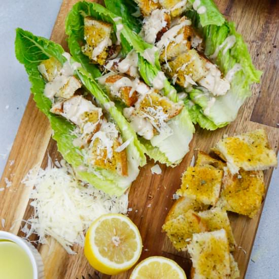 Chicken Caesar Salad Boats