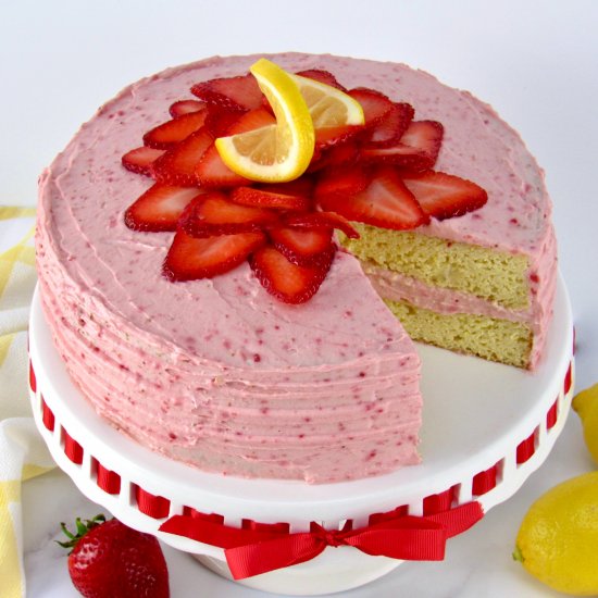 Keto Strawberry Lemonade Cake