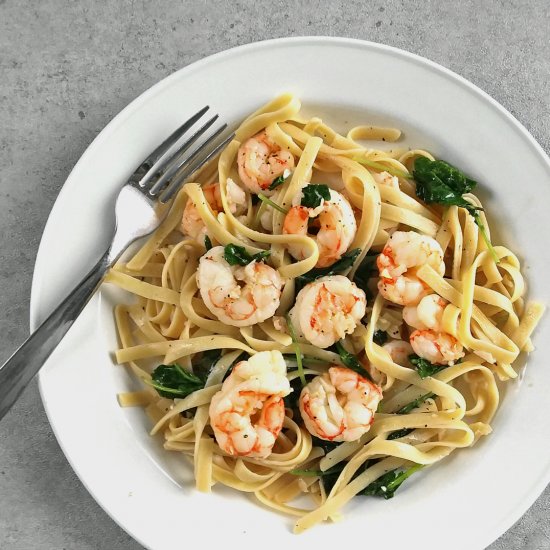 Easy Shrimp Scampi with Kale