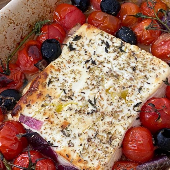 Baked Feta Cheese Lunch