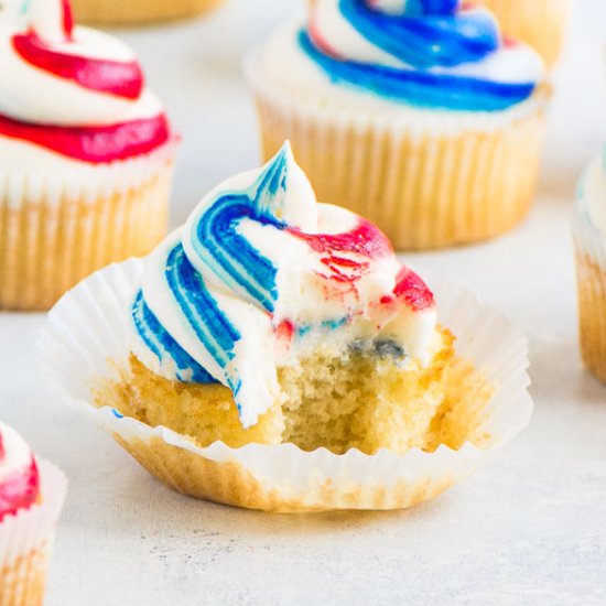 Red, White, and Blue Cupcakes