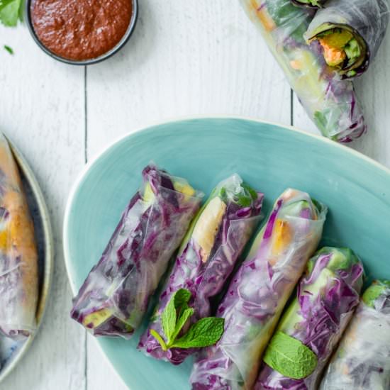 Pineapple Salmon Summer Rolls