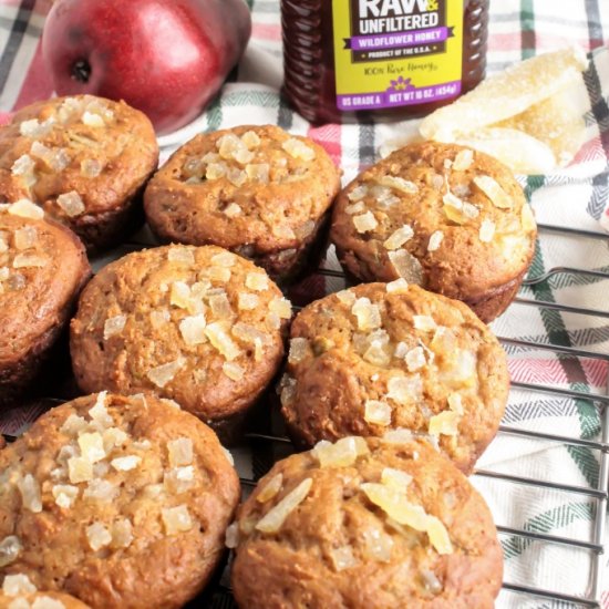 Pear Ginger Honey Muffins