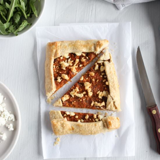 Sweet potato and feta galette