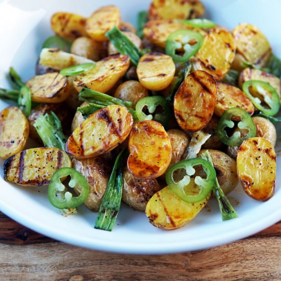 Grilled potato salad