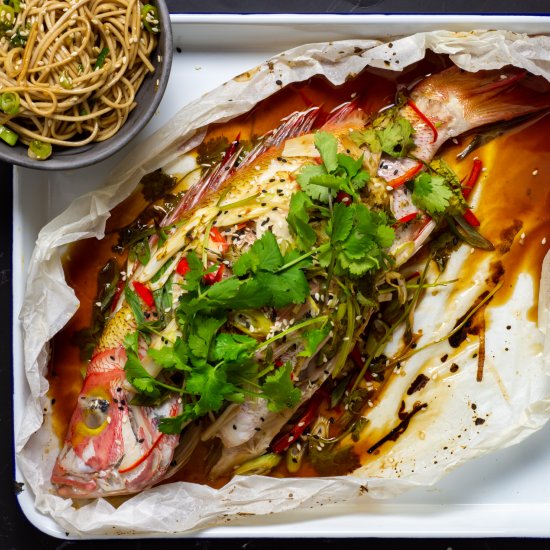 Baked Whole Fish  – Asian Style