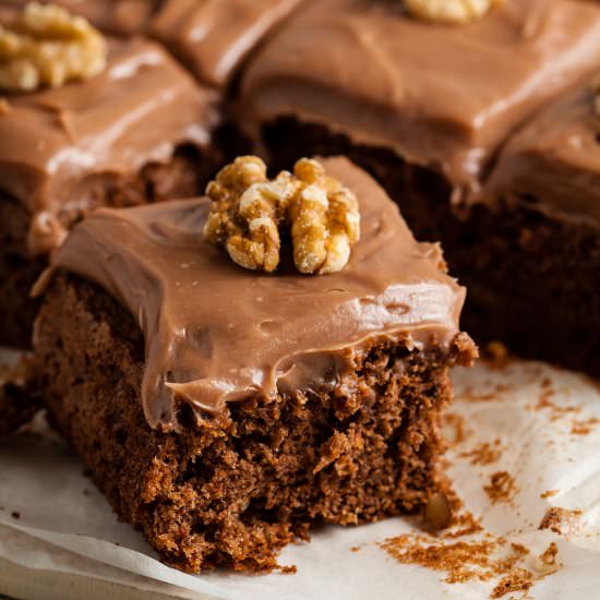 Chocolate passion cake traybake