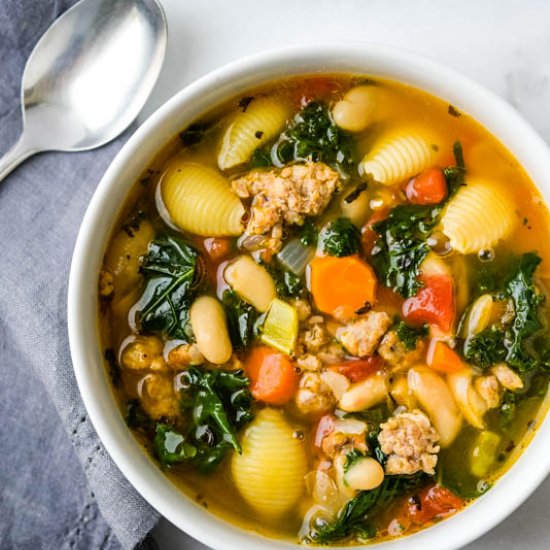 Tuscan Sausage Soup w/White Beans