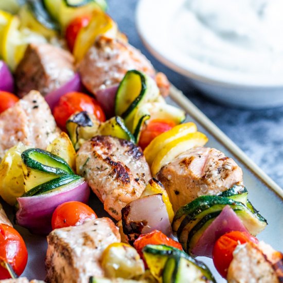 Grilled Salmon Kabobs