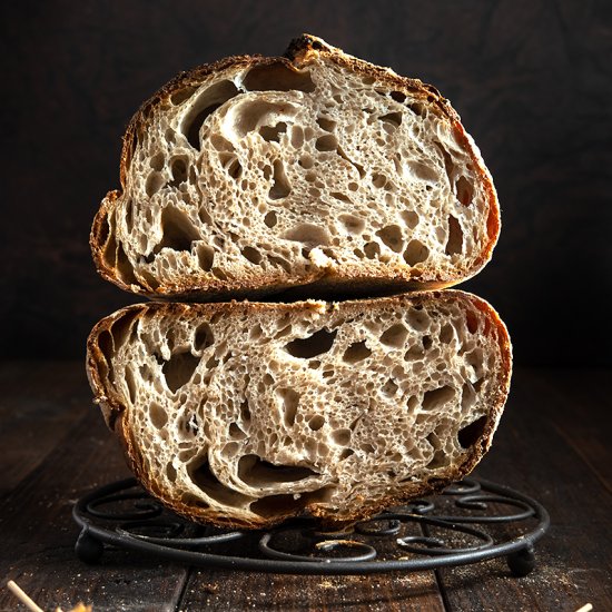 Open crumb basic sourdough bread