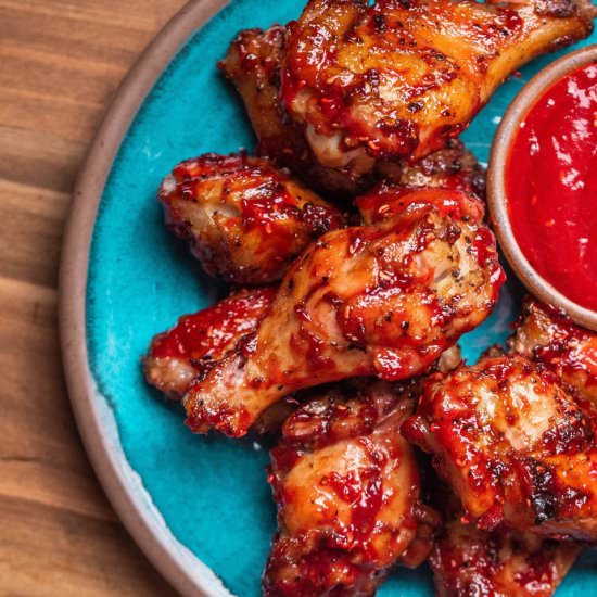 Raspberry Chipotle Chicken Wings