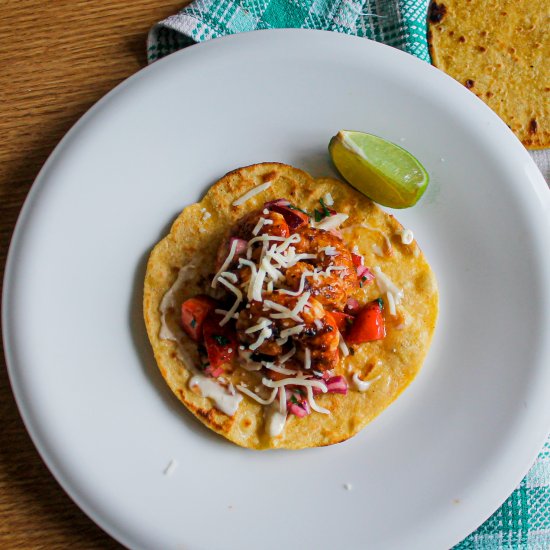 Shrimp Tacos & Strawberry Salsa