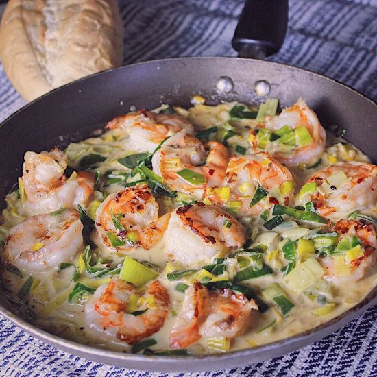 Creamy Shrimp and Leek