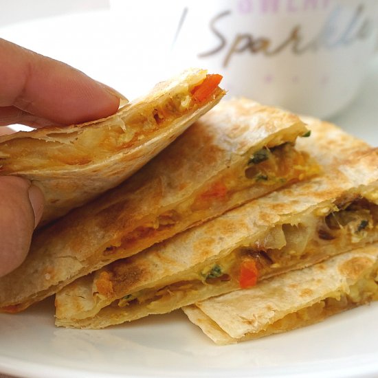 Scrambled Egg (Bhurji) Quesadillas