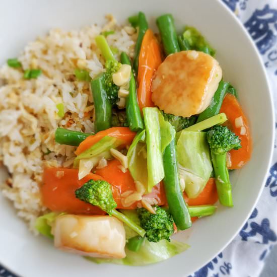 Chinese Chop Suey with Scallops