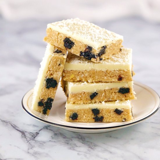 No Bake Lemon Blueberry Slice