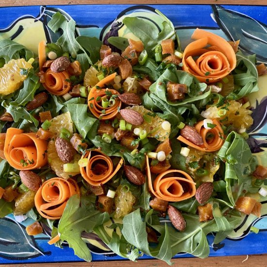 Carrot, orange, almond salad