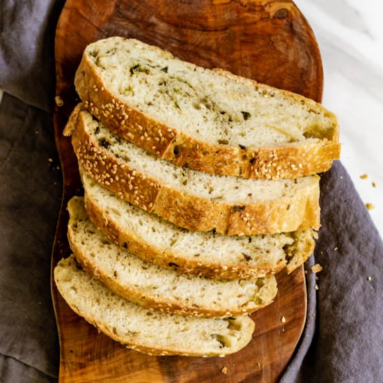 Spiced Scallion Semolina Bread