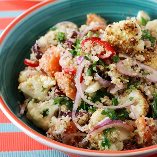 Quinoa with roasted cauliflower