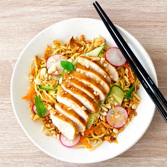 Chicken teriyaki noodle salad