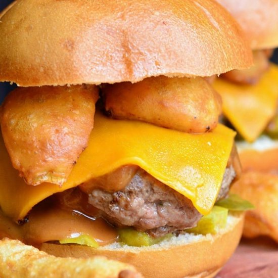 Onion Ring BBQ Cheeseburger