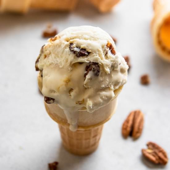 No Churn Butter Pecan Ice Cream