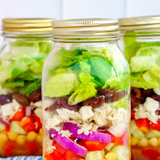 Greek Mason Jar Salads