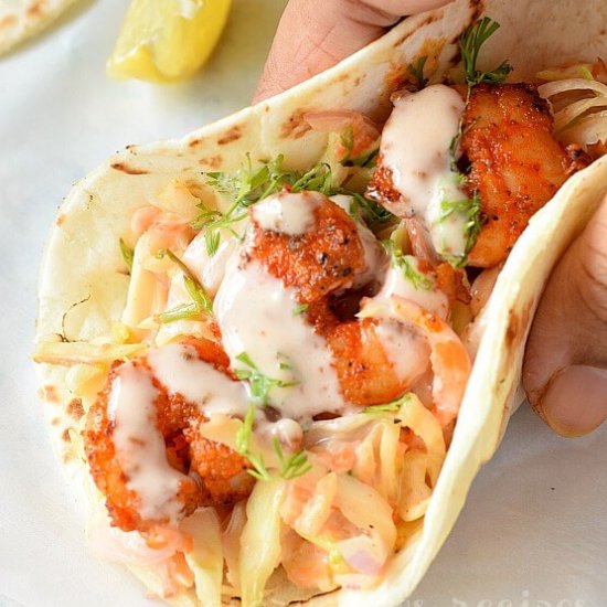 Spicy Sriracha Shrimp Tacos