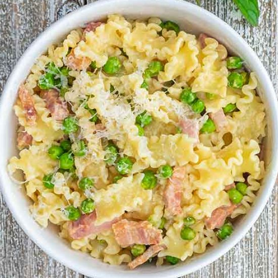 Gluten-Free Ham and Peas Pasta