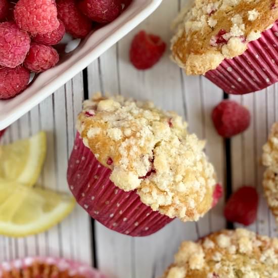 Lemon Raspberry Streusel Muffins