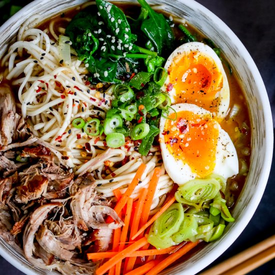 Spicy Pork Ramen Noodle Soup