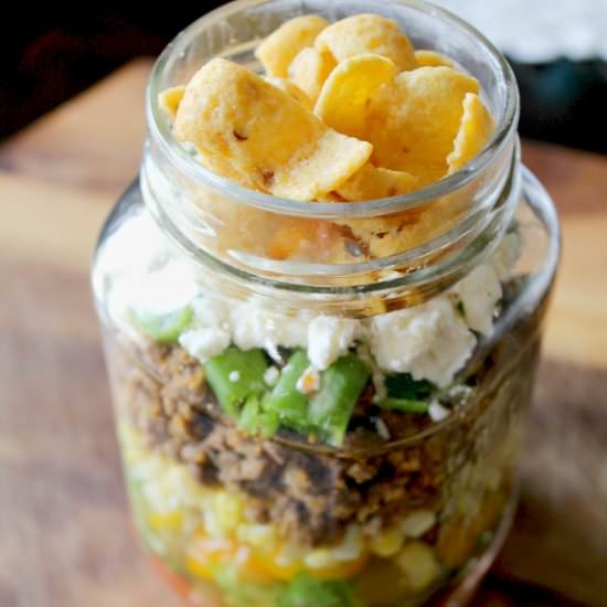 Layered Taco Salad in a Jar