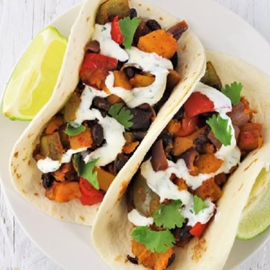 roasted veggie tacos