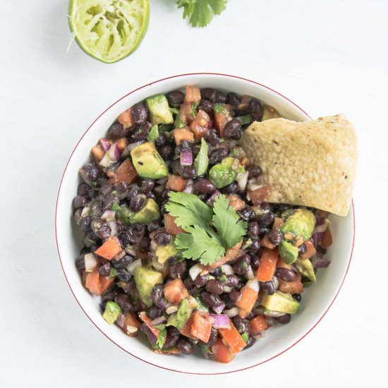 black bean dip with avocado