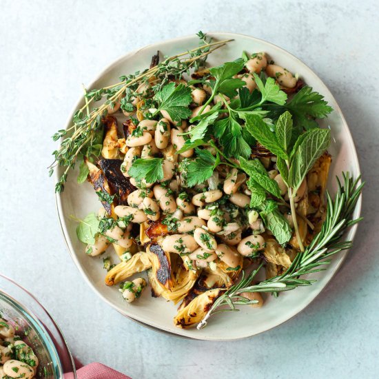 Artichoke and white bean salad