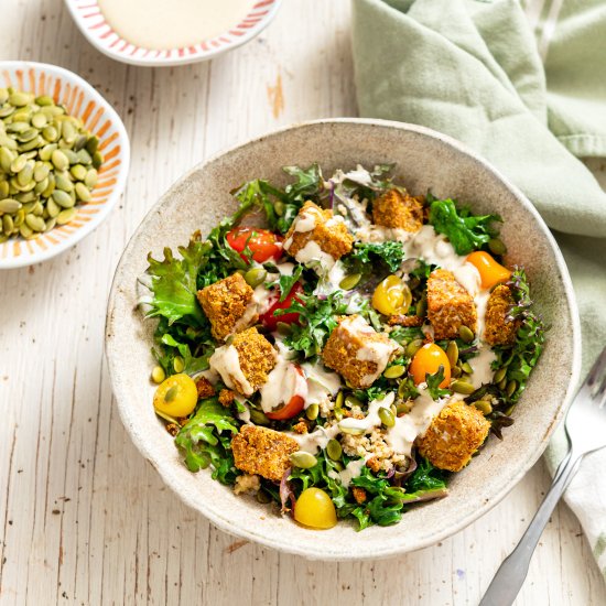 Comforting Tempeh Kale Salad