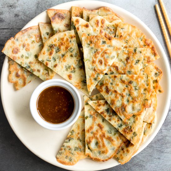 Chive Pancakes w/ Sourdough Starter